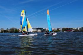 Photo représentant des bateaux sur le lac d'Enghien